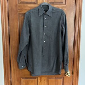 Hugo Boss Black Micro Check Men’s Shirt 100% Cotton Made In Portugal Size US 15